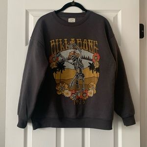 Billabong skeleton skull graphic sweatshirt top shirt M